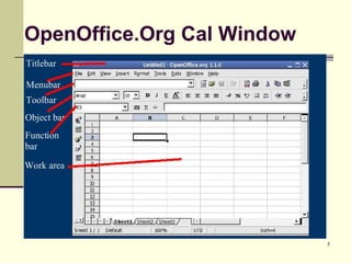 7
OpenOffice.Org Cal Window
 