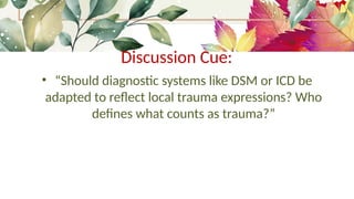 Traumatic Expression Lecture 6 Trauma & Stress Disorders.pptx