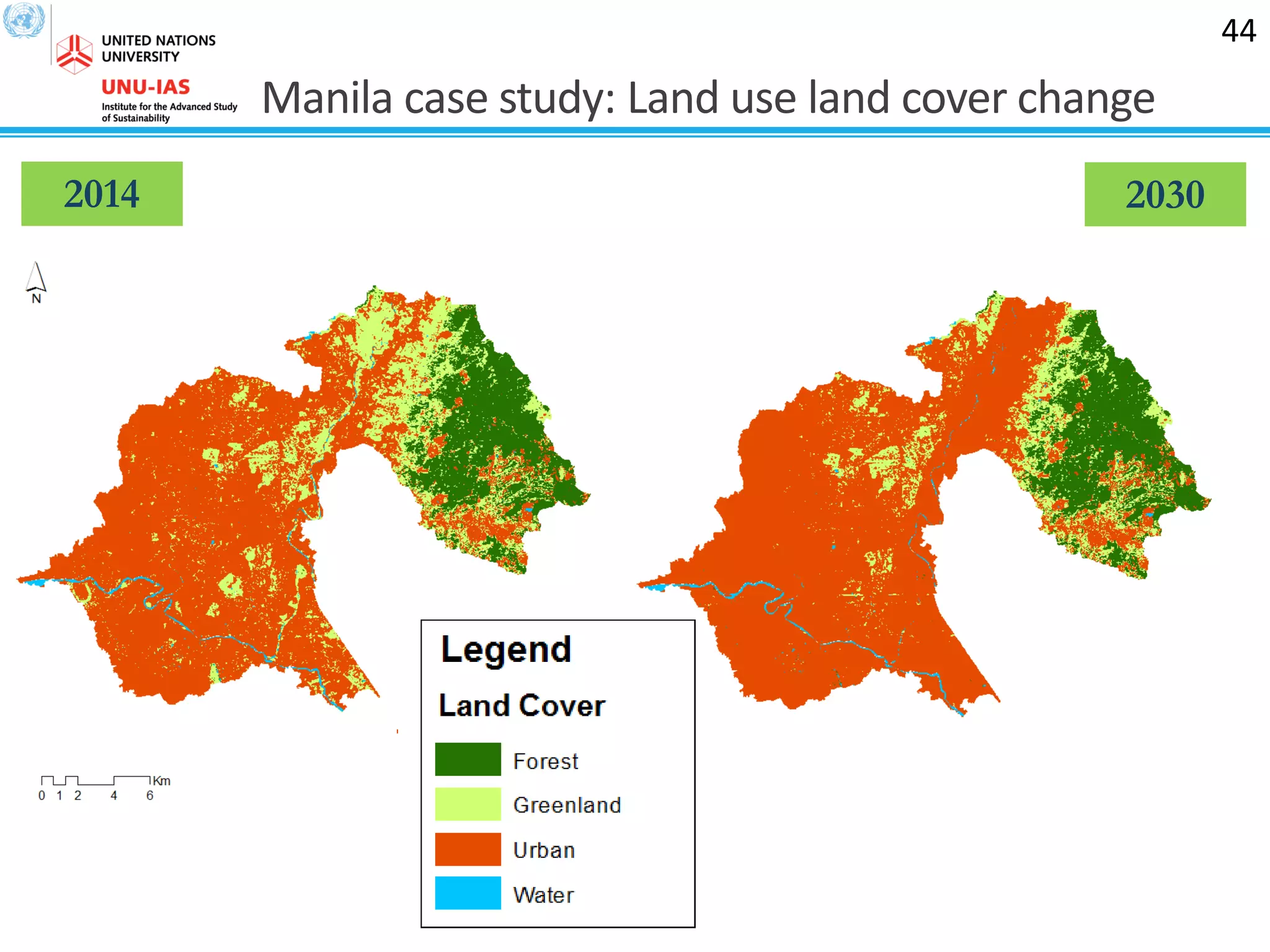 Manila case study: Land use land cover change
44
2014 2030
 