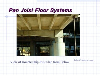 Pan Joist Floor SystemsPan Joist Floor Systems
View of Double Skip Joist Slab from Below
Walter P. Moore & Assoc.
 