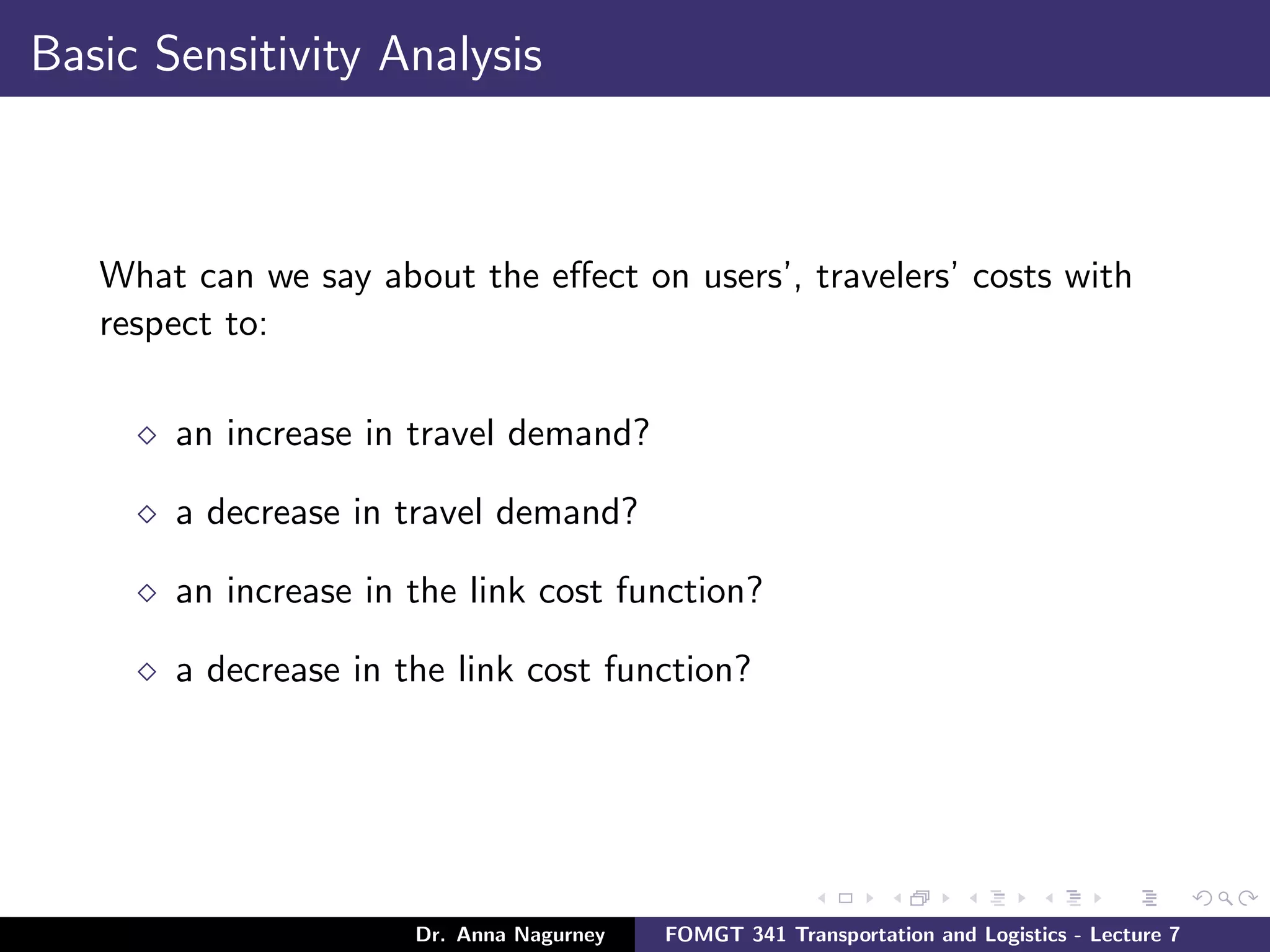 L7 Basic Sensitivity Analysis (Transportation and Logistics & Dr. Anna ...