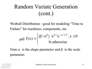 Random Variate Generation Conceptual and Practice | PPT