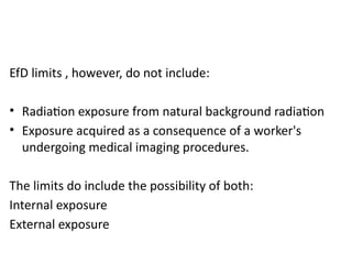 Dose limits for Exposure to ionizing radiation | PPTX