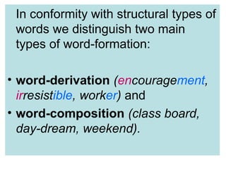 lecture 7. the structure of the word.ppt