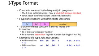 Using I Format Lecture 7-I-type and J-type Instructions.pptx