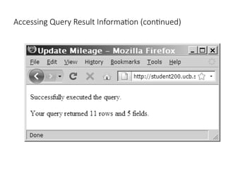 Accessing Query Result Information (continued)
 