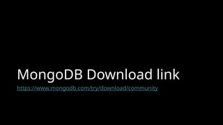 MongoDB Download link
https://www.mongodb.com/try/download/community
 