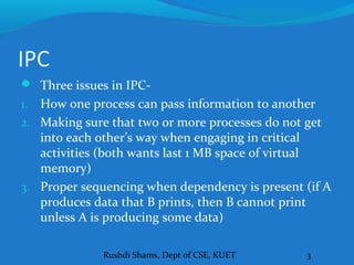 Lecture 7, 8, 9 and 10 Inter Process Communication (IPC) in Operating ...