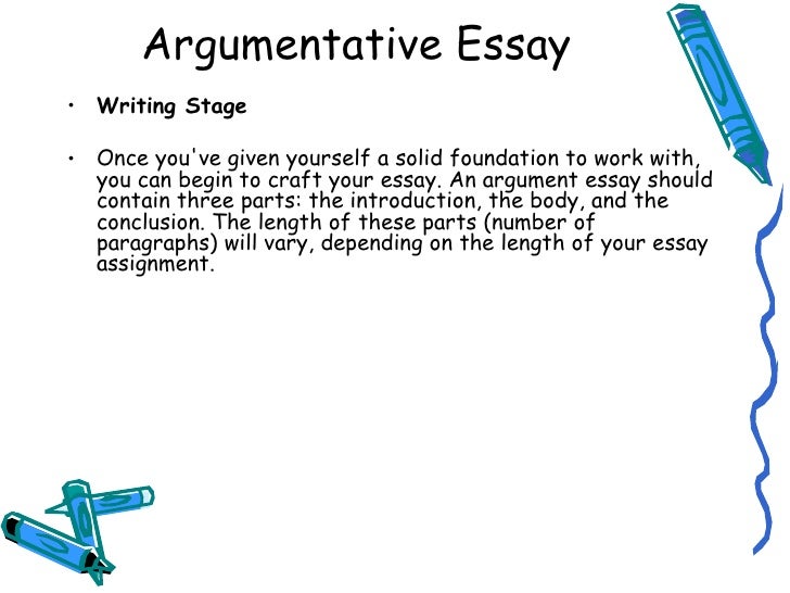 5 parts of an argumentative essay