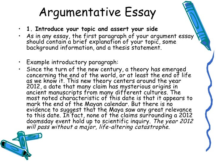 argument introduction paragraph sample