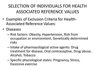 Value Reference Examples Lecture , establishing_and_use_of_reference_values | PPTX
