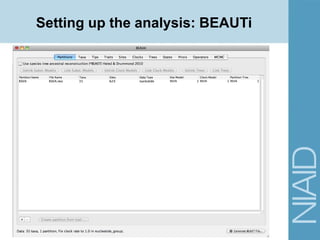 Setting up the analysis: BEAUTi
 