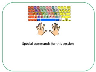 Special commands for this session
 