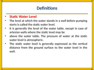 Static Water Lecture 7 aquifer hydraulics of the wells.pptx