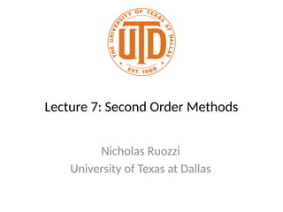 Comprehensive Lecture on Second Order Optimization Methods and Newton's ...