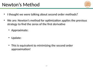 Comprehensive Lecture on Second Order Optimization Methods and Newton's ...