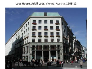 Loos House, Adolf Loos, Vienna, Austria, 1908-12
 