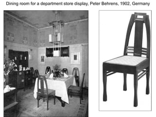 Dining room for a department store display, Peter Behrens, 1902, Germany
 