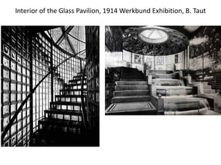 Interior of the Glass Pavilion, 1914 Werkbund Exhibition, B. Taut
 