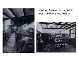 Interiors, Steiner House, Adolf
Loos, 1910, Vienna, Austria
 