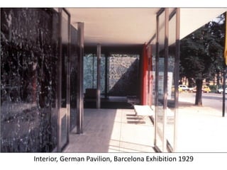 Interior, German Pavilion, Barcelona Exhibition 1929
 