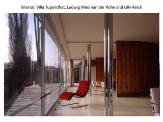 Interior, Villa Tugendhat, Ludwig Mies van der Rohe and Lilly Reich
 