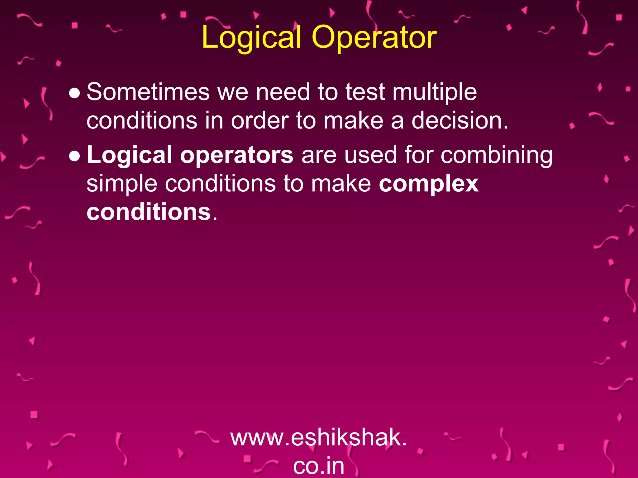 Lecture 7 relational_and_logical_operators | PDF