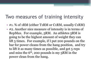 Strength and Conditioning: Training Intensity | PPTX