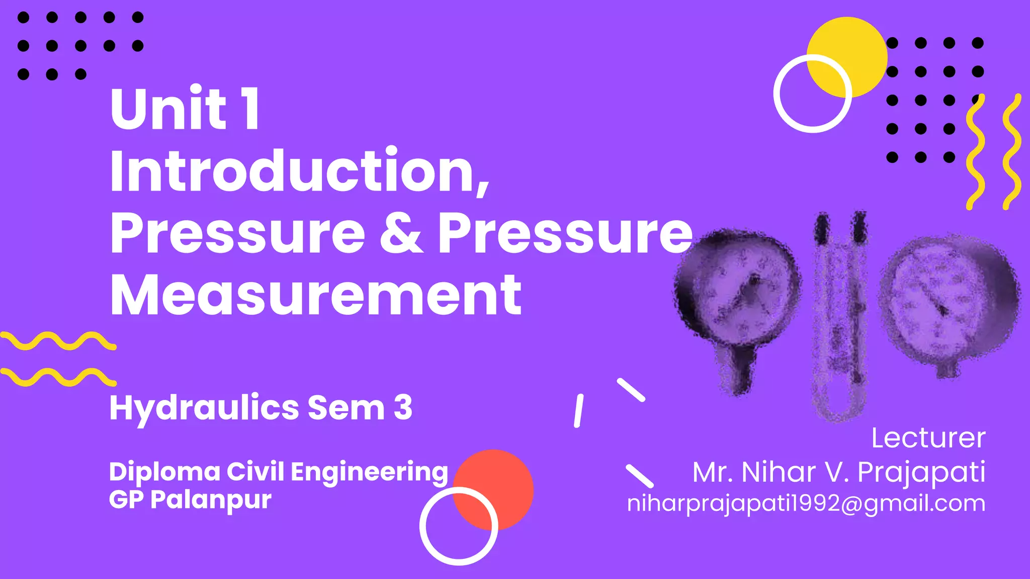 4. Pressure Measurement Hydraulics Fluid Mechanics Civil