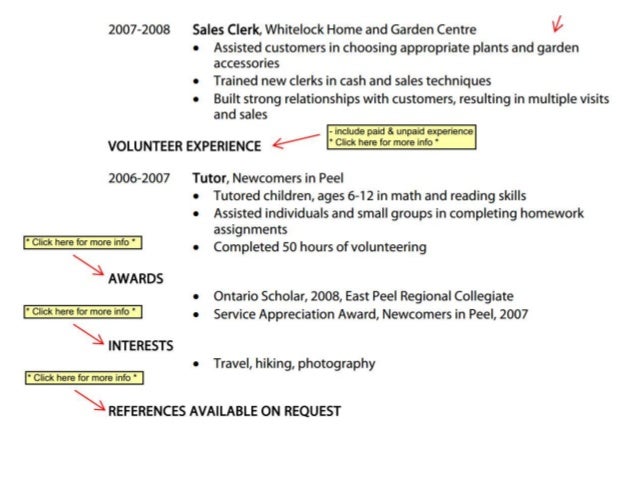 writing a first resume
