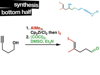 synthesis              I
                                OH



bottom half                          Cl




         1. AlM...