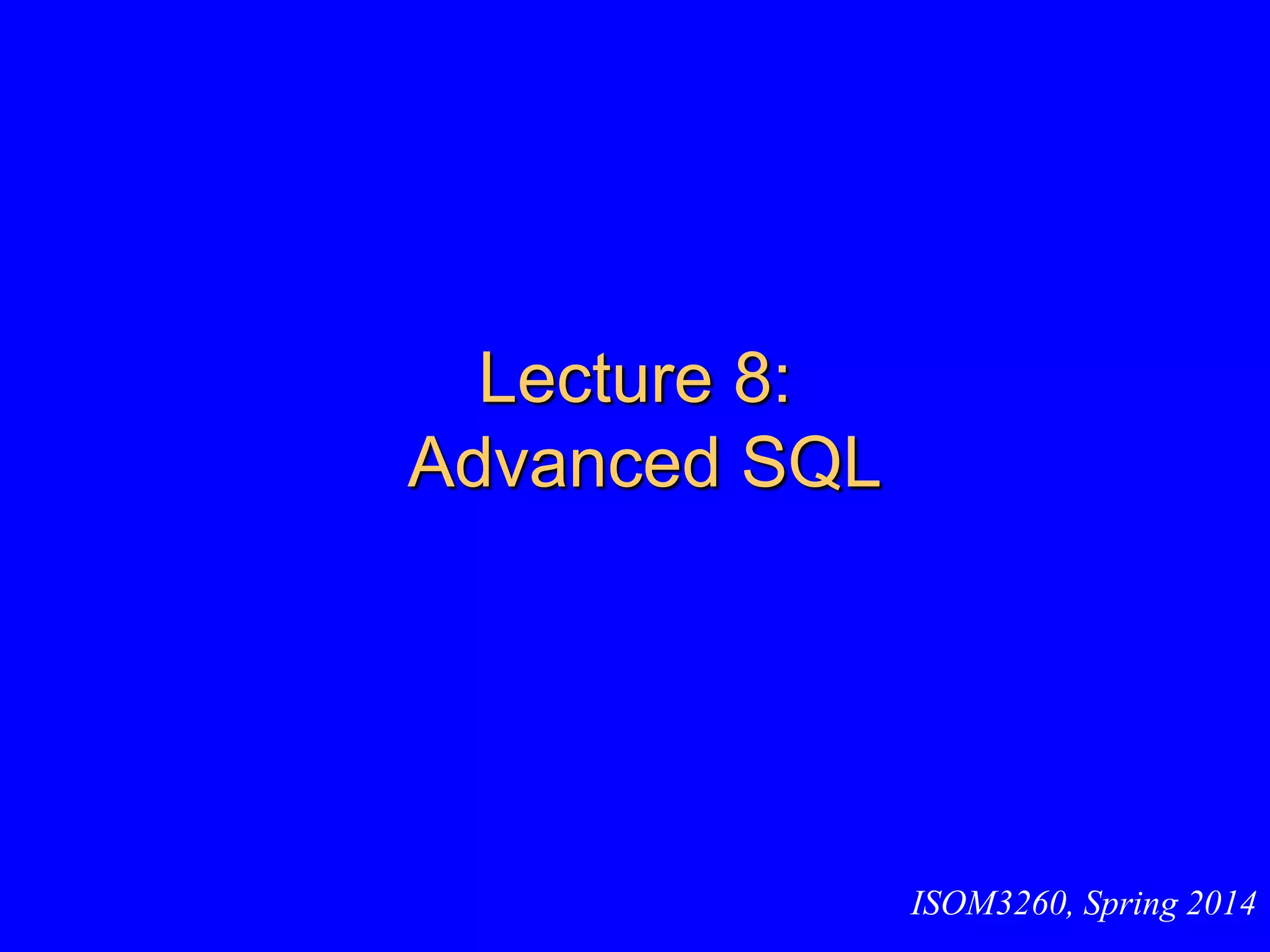 advanced sql(database) | PPT