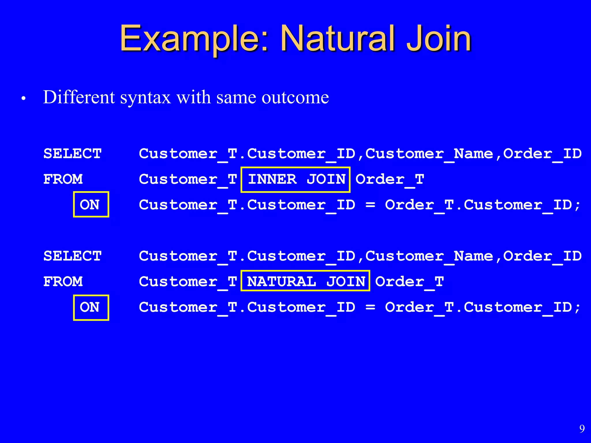advanced sql(database) | PPT