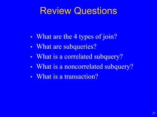 advanced sql(database) | PPT