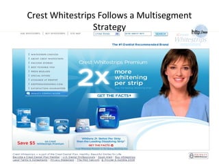 Crest Whitestrips Follows a Multisegment
Strategy
 