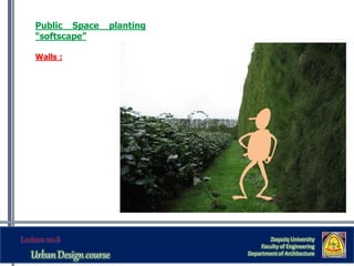 Zaqaziq University
Faculty of Engineering
Department of Architecture
Public Space planting
“softscape”
Walls :
 