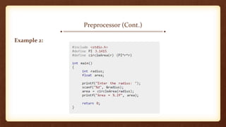 Preprocessor (Cont.)
Example 2:
 