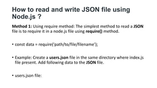 Working with JSON | PPTX | Web Development | Internet