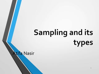 Sampling and its
types
Atifa Nasir
1
 