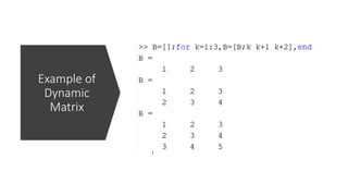 Example of
Dynamic
Matrix
 