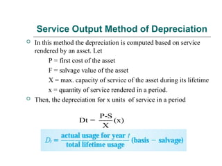 Engineering economics slides discussing the depreciations and other ...
