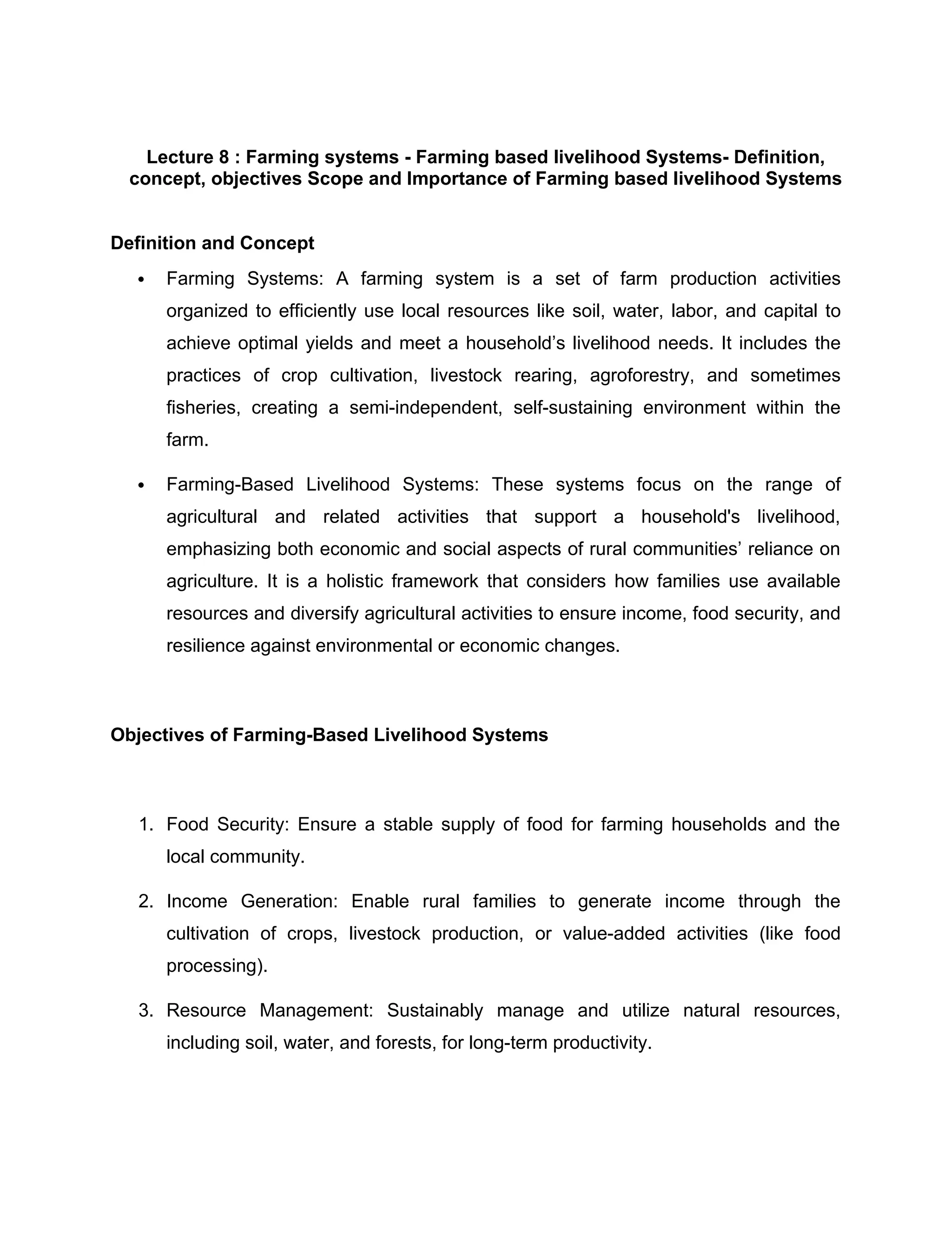 Farming system and livelihood management | DOC