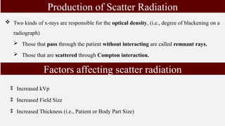 X-ray scatter (collimation, kVp, air gap, thickness, anti-scatter grids ...