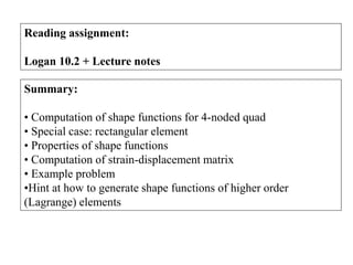 lecture 8.pdf Four Noded rectanglular element | PDF