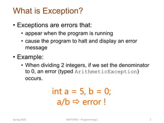 Comprehensive Guide to Exception Handling in Java Programming | PDF