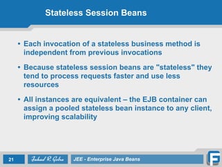 Lecture 8 Enterprise Java Beans (EJB) | PDF