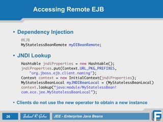 Lecture 8 Enterprise Java Beans (EJB) | PDF