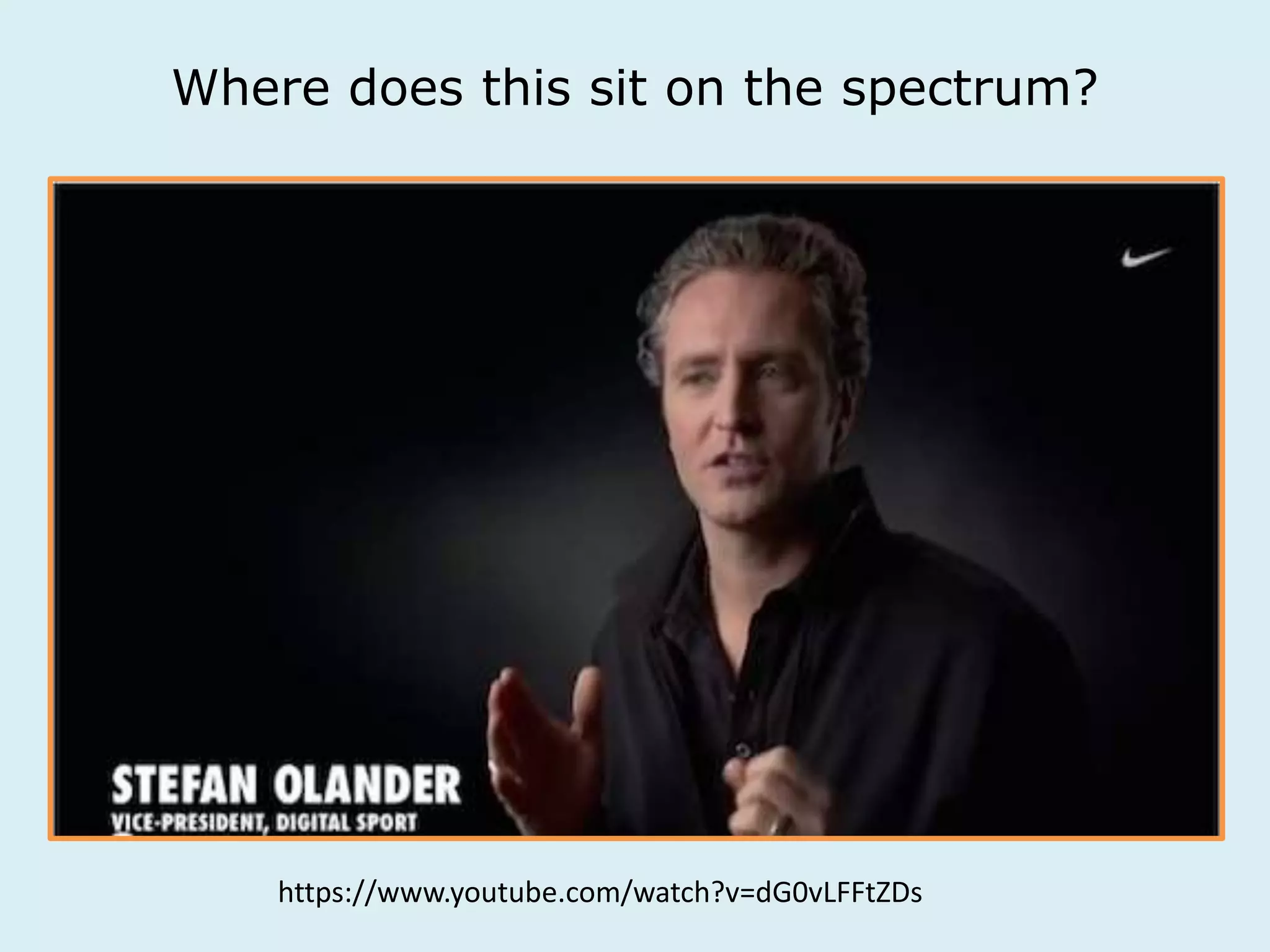 Where does this sit on the spectrum? 
https://www.youtube.com/watch?v=dG0vLFFtZDs 
 