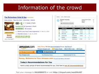 Information in the cloudText your message to 0416906973 or visit http://tinyurl.com/nextlife107  
