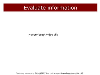 Being a student todayKathryn’s slides about produsersL(IT)eracy?View the messages at http://www.tinyurl.com/nextlife107response